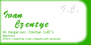 ivan czentye business card